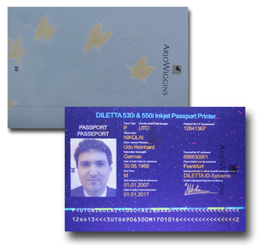 لایه امنیتی UV در گذرنامه ها